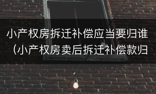 小产权房拆迁补偿应当要归谁（小产权房卖后拆迁补偿款归谁）
