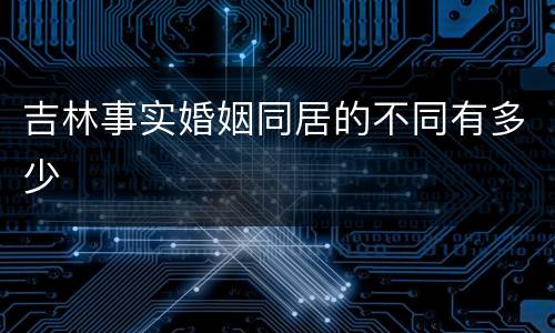 吉林事实婚姻同居的不同有多少