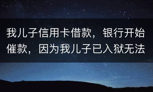 我儿子信用卡借款，银行开始催款，因为我儿子已入狱无法还款该怎么办