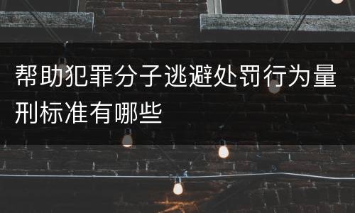 帮助犯罪分子逃避处罚行为量刑标准有哪些
