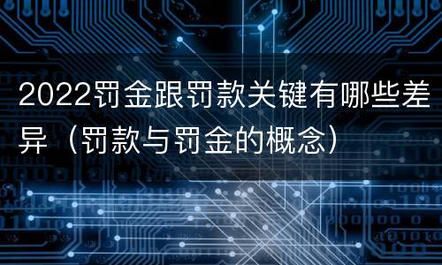 2022罚金跟罚款关键有哪些差异（罚款与罚金的概念）