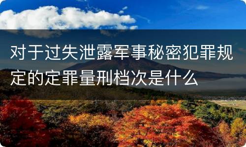 对于过失泄露军事秘密犯罪规定的定罪量刑档次是什么