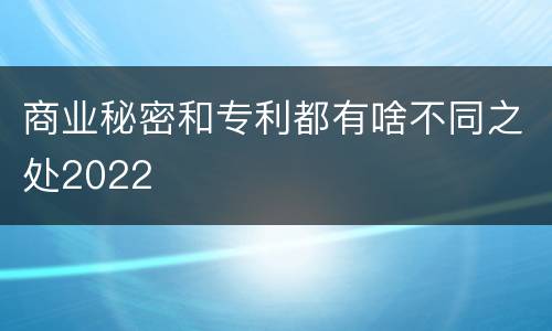 商业秘密和专利都有啥不同之处2022