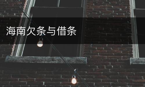 海南欠条与借条