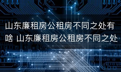 山东廉租房公租房不同之处有啥 山东廉租房公租房不同之处有啥区别
