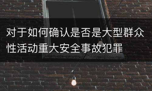 对于如何确认是否是大型群众性活动重大安全事故犯罪