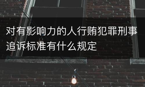 对有影响力的人行贿犯罪刑事追诉标准有什么规定