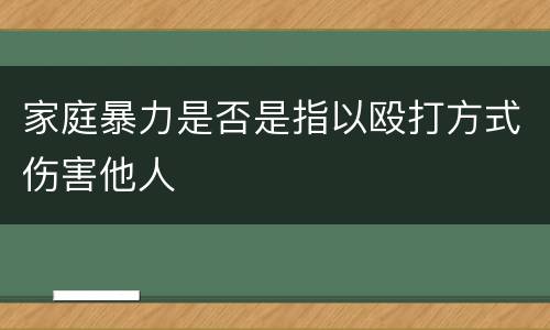 家庭暴力是否是指以殴打方式伤害他人