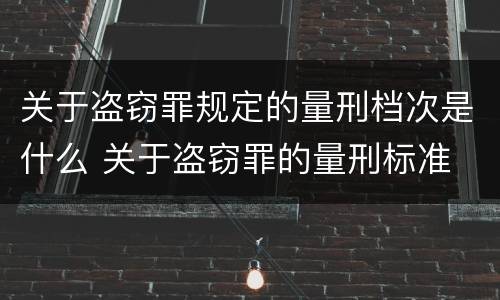 关于盗窃罪规定的量刑档次是什么 关于盗窃罪的量刑标准