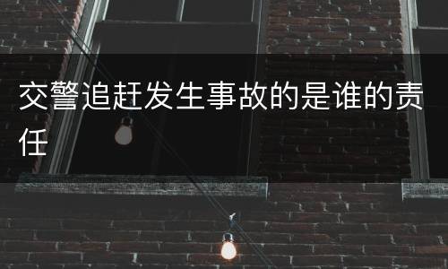 交警追赶发生事故的是谁的责任