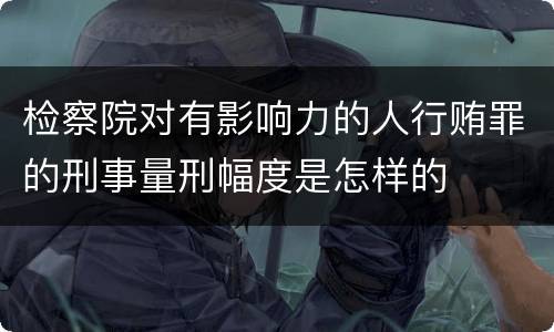 检察院对有影响力的人行贿罪的刑事量刑幅度是怎样的