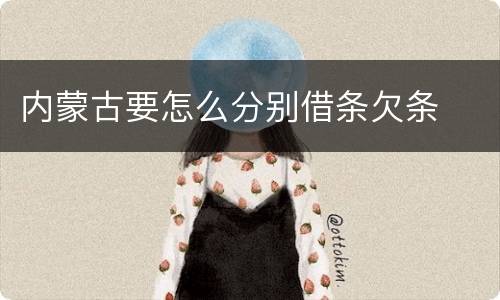 内蒙古要怎么分别借条欠条