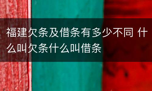 福建欠条及借条有多少不同 什么叫欠条什么叫借条