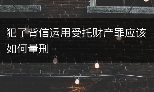 犯了背信运用受托财产罪应该如何量刑