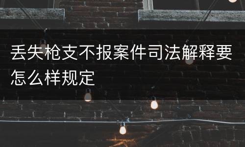 丢失枪支不报案件司法解释要怎么样规定