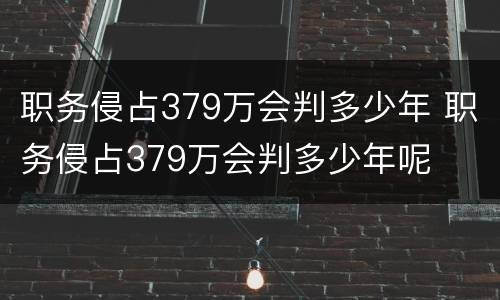 职务侵占379万会判多少年 职务侵占379万会判多少年呢