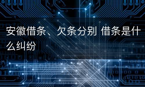 安徽借条、欠条分别 借条是什么纠纷
