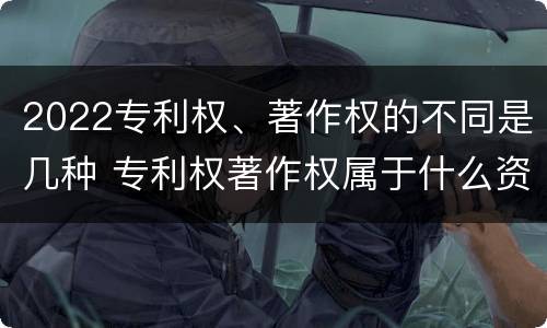 2022专利权、著作权的不同是几种 专利权著作权属于什么资产