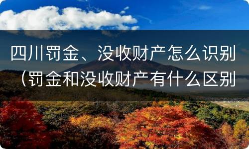 四川罚金、没收财产怎么识别（罚金和没收财产有什么区别）