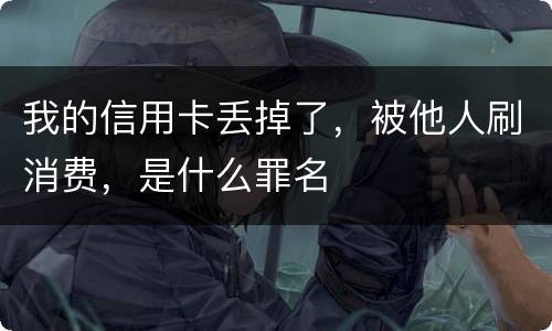 我的信用卡丢掉了，被他人刷消费，是什么罪名
