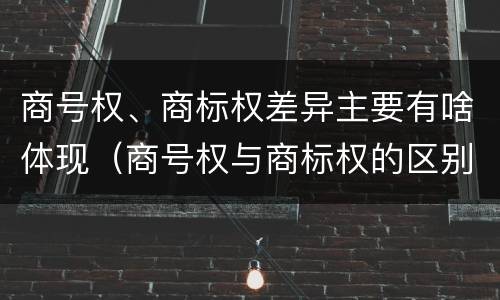 商号权、商标权差异主要有啥体现（商号权与商标权的区别）