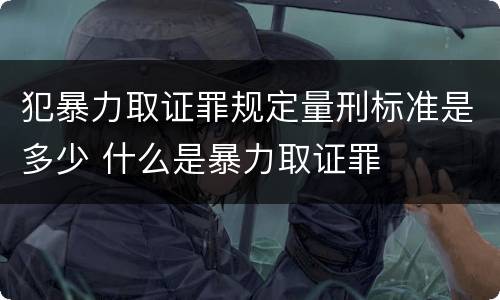 犯暴力取证罪规定量刑标准是多少 什么是暴力取证罪