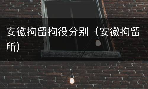 安徽拘留拘役分别（安徽拘留所）
