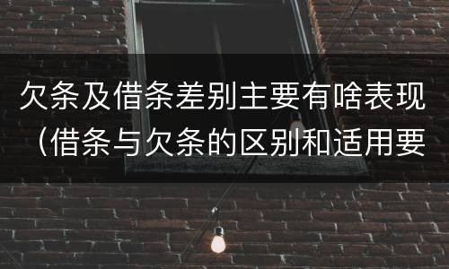 欠条及借条差别主要有啥表现（借条与欠条的区别和适用要点）
