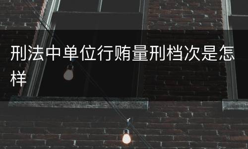 刑法中单位行贿量刑档次是怎样