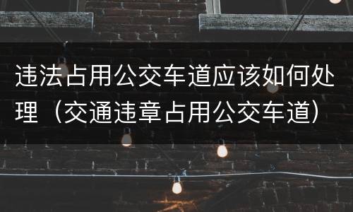 违法占用公交车道应该如何处理（交通违章占用公交车道）