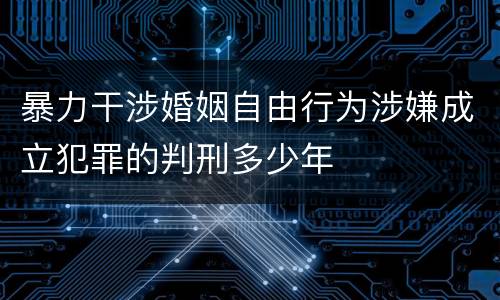 暴力干涉婚姻自由行为涉嫌成立犯罪的判刑多少年
