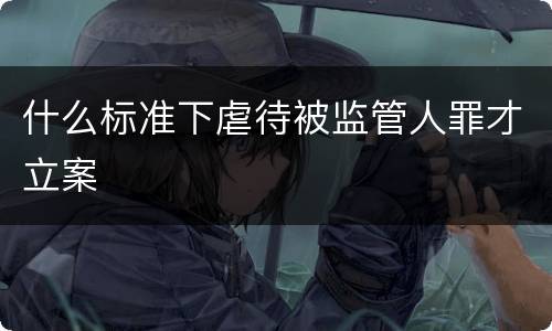 什么标准下虐待被监管人罪才立案