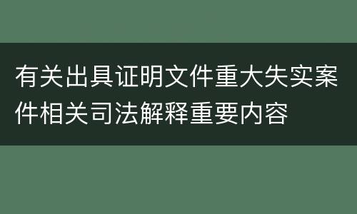 有关出具证明文件重大失实案件相关司法解释重要内容
