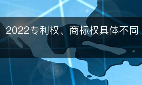 2022专利权、商标权具体不同