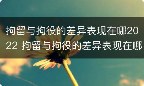 拘留与拘役的差异表现在哪2022 拘留与拘役的差异表现在哪2022年