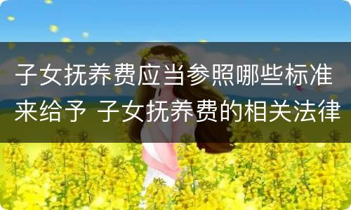 子女抚养费应当参照哪些标准来给予 子女抚养费的相关法律法规