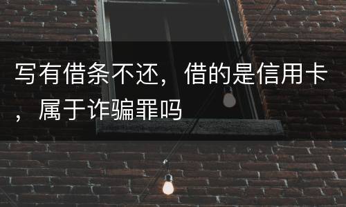 写有借条不还，借的是信用卡，属于诈骗罪吗