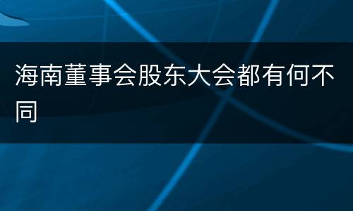 海南董事会股东大会都有何不同