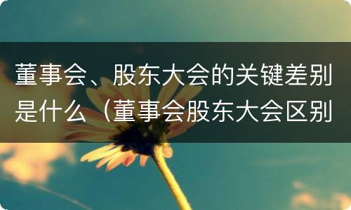 董事会、股东大会的关键差别是什么（董事会股东大会区别）
