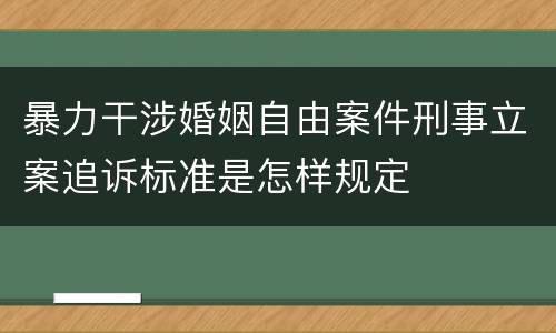 暴力干涉婚姻自由案件刑事立案追诉标准是怎样规定