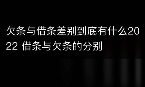 欠条与借条差别到底有什么2022 借条与欠条的分别