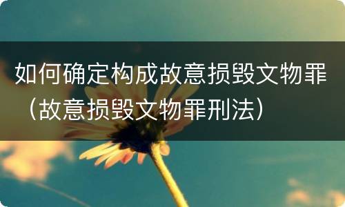 如何确定构成故意损毁文物罪（故意损毁文物罪刑法）