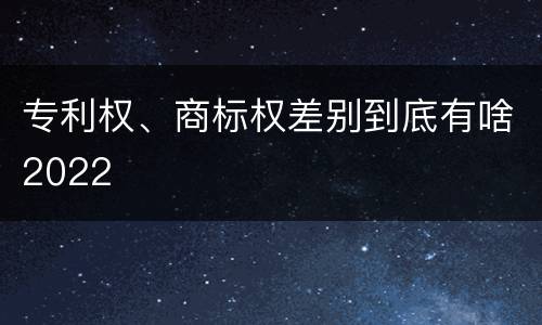 专利权、商标权差别到底有啥2022