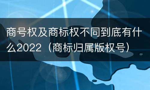 商号权及商标权不同到底有什么2022（商标归属版权号）