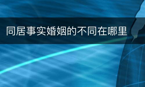 同居事实婚姻的不同在哪里