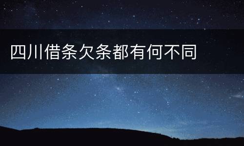 四川借条欠条都有何不同