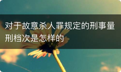 对于故意杀人罪规定的刑事量刑档次是怎样的