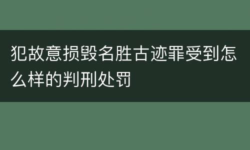 犯故意损毁名胜古迹罪受到怎么样的判刑处罚