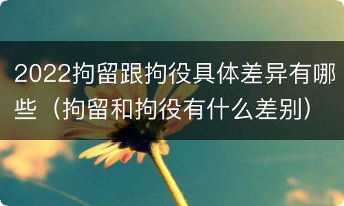 2022拘留跟拘役具体差异有哪些（拘留和拘役有什么差别）