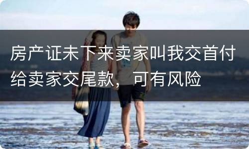 房产证未下来卖家叫我交首付给卖家交尾款，可有风险